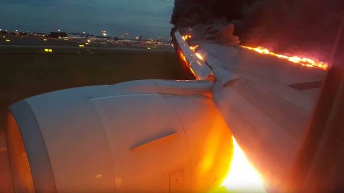 Arsenal team plane bursts into flames on runway during takeoff to London