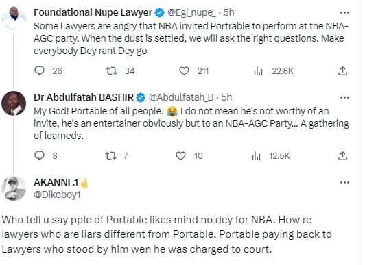 Mixed reactions as Portable performs at Nigerian Bar Association